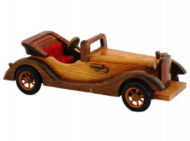 VINTAGE AMERICAN MINIATURE HANDMADE WOODEN CAR