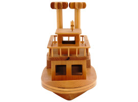 PLAYWOODS CO WOODEN PADDLE WHEEL STEAM BOAT TOY