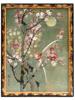 CHINESE SAKURA WATERCOLOR PAINTING ON CORK SIGNED PIC-0