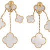 VAN CLEEF MAGIC ALHAMBRA 18K GOLD NACRE EARRINGS PIC-1