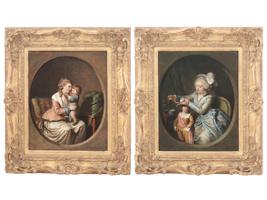 18TH C FRENCH PAINTINGS BY PIERRE ALEXANDRE WILLE