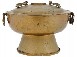 ANTIQUE LATE QING DYNASTY KOREAN BRONZE HOT POT