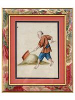 CHINESE QING DYNASTY EXPORT PITH PAPER PAINTING