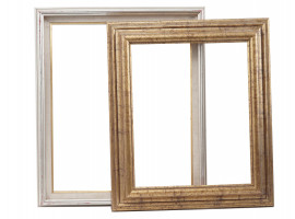 EUROPEAN SCHOOL CLASSIC GILT SILVER WOODEN FRAMES