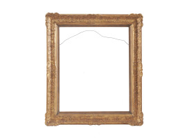 ANTIQUE EUROPEAN SCHOOL GOLD PATINATED WOOD FRAME