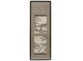 VINTAGE CHINESE LANDSCAPE SILK EMBROIDERY SIGNED