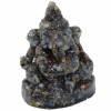 HAND CARVED SATURATED SAPPHIRE GANESHA FIGURINE PIC-0