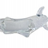 VINTAGE ITALIAN MURANO GLASS CLEAR BULL FIGURINE PIC-3