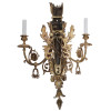 ANTIQUE FRENCH EMPIRE GILT BRONZE WALL SCONCES PIC-2