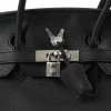 VINTAGE HERMES BIRKIN BLACK LEATHER HAND BAG PIC-5