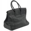 VINTAGE HERMES BIRKIN BLACK LEATHER HAND BAG PIC-2