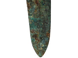 ANCIENT CHINESE ZHOU DYNASTY BRONZE SPEAR HEAD