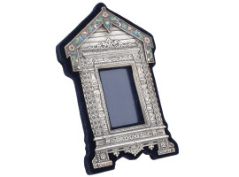 RUSSIAN SILVER AND CLOISONNE ENAMEL PICTURE FRAME