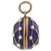 RUSSIAN EGG PENDANT GILT SILVER ENAMEL AND PEARLS PIC-1