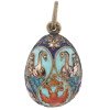 RUSSIAN 84 GILT SILVER AND ENAMEL EGG PENDANT PIC-1