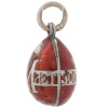RUSSIAN 88 SILVER AND RED ENAMEL EGG PENDANT PIC-3