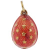 RUSSIAN 84 GILT SILVER ENAMEL EGG PENDANT PIC-0