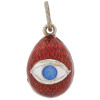 RUSSIAN 88 SILVER ENAMEL EYE EGG PENDANT PIC-0