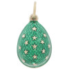 RUSSIAN 88 GILT SILVER ENAMEL EGG PENDANT PIC-0