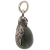 RUSSIAN SILVER STONE CARVED EASTER EGG PENDANT PIC-2