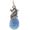 RUSSIAN SILVER LAPIS LAZULI EASTER EGG PENDANT PIC-1