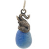 RUSSIAN SILVER LAPIS LAZULI EASTER EGG PENDANT PIC-0