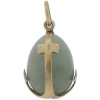 RUSSIAN GILT SILVER CARVED EASTER EGG PENDANT PIC-0