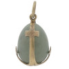 RUSSIAN GILT SILVER CARVED EASTER EGG PENDANT PIC-2