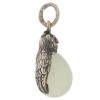 RUSSIAN SILVER STONE CARVED EASTER EGG PENDANT PIC-2