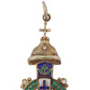 RUSSIAN GILT SILVER ENAMEL CRUCIFIX CROSS PENDANT PIC-2