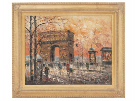 IMPRESSIONIST OIL PAINTING PARIS VIEW BY ATANAS