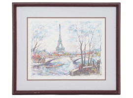 CONTEMPORARY ART PRINT VIEW OF PARIS BY GROLL