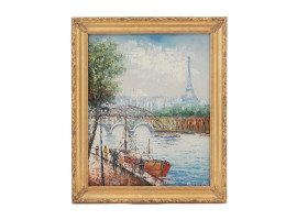 IMPRESSIONIST OIL PAINTING PARIS VIEW BY ATANAS