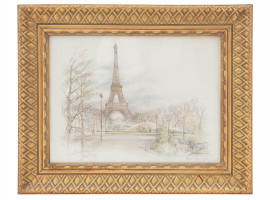 FRAMED ART PRINT VIEW OF PARIS BY BERNADETTE VOZ