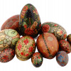 VINTAGE INDIAN RAJASTHAN HAND CARVED WOODEN EGGS PIC-0