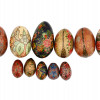 VINTAGE INDIAN RAJASTHAN HAND CARVED WOODEN EGGS PIC-2