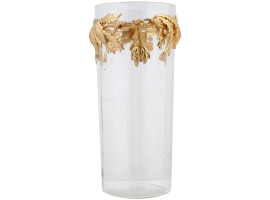 FRENCH CLEAR GLASS VASE WITH GILT BRONZE MOUNT