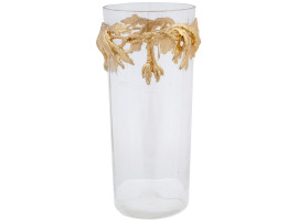 FRENCH CLEAR GLASS VASE WITH GILT BRONZE MOUNT