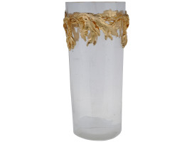 FRENCH CLEAR GLASS VASE WITH GILT BRONZE MOUNT