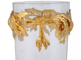 FRENCH CLEAR GLASS VASE WITH GILT BRONZE MOUNT