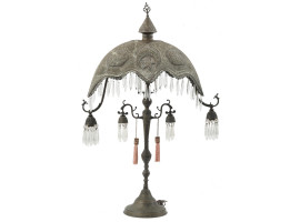 ANTIQUE TURKISH MOORISH REVIVAL BRASS TABLE LAMP