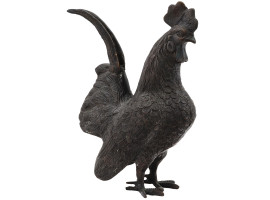 VINTAGE BRONZE ROOSTER FIGURINE SCULPTURE