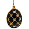 RUSSIAN GILT SILVER ENAMEL CRYSTALS EGG PENDANT PIC-3