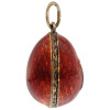 RUSSIAN GILT SILVER AND RED ENAMEL EGG PENDANT PIC-1