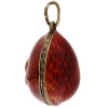 RUSSIAN GILT SILVER AND RED ENAMEL EGG PENDANT PIC-2