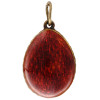 RUSSIAN GILT SILVER AND RED ENAMEL EGG PENDANT PIC-3