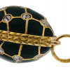 RUSSIAN 84 GILT SILVER DIAMOND ENAMEL EGG PENDANT PIC-3