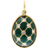 RUSSIAN 84 GILT SILVER DIAMOND ENAMEL EGG PENDANT PIC-0