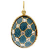 RUSSIAN GUILLOCHE ENAMEL GILT SILVER EGG PENDANT PIC-2