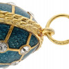 RUSSIAN GUILLOCHE ENAMEL GILT SILVER EGG PENDANT PIC-3